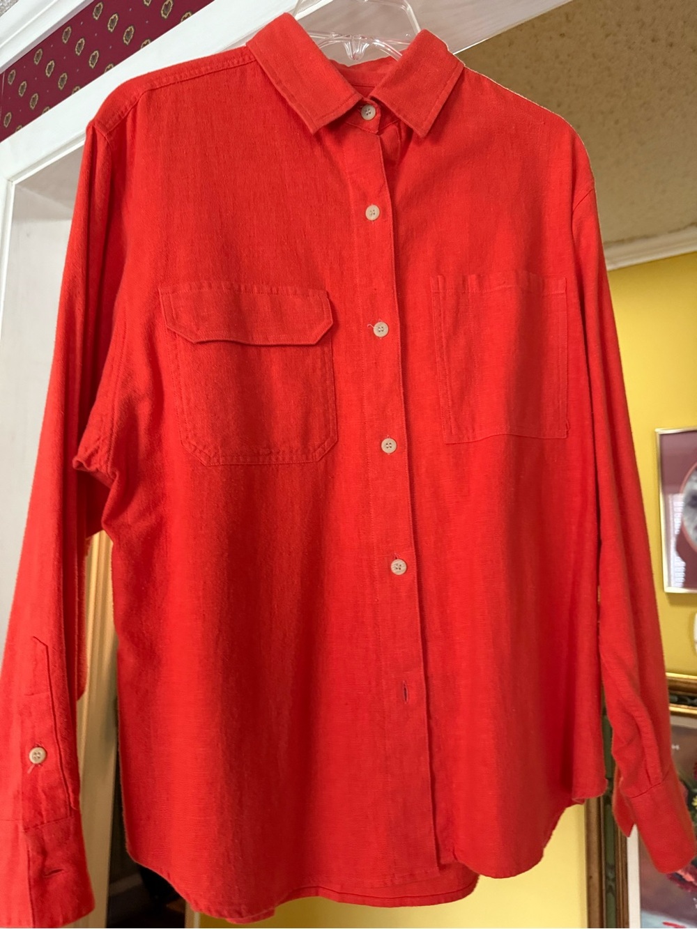 Calvin Klein Vibrant Orange Button-Down Women's Shirt size 12